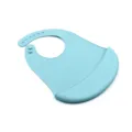 Silicone baby bib waterproof soft toddler feeding bib with catcher blue large size for kids - Solid Color / Sky Blue