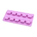 Molde de silicona morada para hielo con 10 cavidades de huella para comida de bebé y cocina. - Bandeja de Hielo Pata de Gato / Molde para hielo de garra de gato - Rosa