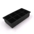 Schwarze Silikon Eiswuerfelbehaelter Detail, 8 Faecher Quadratische Form fuer Whisky. - 8er Quadrat-Eiswürfelform