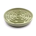 Round light green silicone pet slow feeder bowl with maze design for dogs and cats - Slow Feeder Bowl-Round Style / Beige
