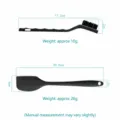 Black silicone spatula and pet mat cleaning brush set with precise measurement details - Paint Brush / Black