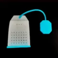 Silicone tea infuser tea bag shape blue white filter strainer loose leaf steeping tool - Blue