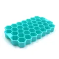Vassoio per cubetti di ghiaccio in silicone a nido d'ape 37 griglie stampo cucina. - Senza Coperchio / Blu lago