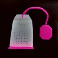 Silicone tea infuser cute tea bag shape reusable loose leaf tea filter strainer tool kitchen - Rose Red