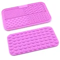 Rosa Silikon Haustier Schlingnapf Matte mit Saugnäpfen für Hunde und strukturierter Futtermatte. - Lila