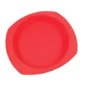 Red silicone cake pan detail shot, flexible baking mold for kitchen pastry preparation. - Round Cake Mold with Handles / Pink