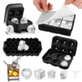 Juego cubitera de silicona moldes de hielo flexibles whisky cóctel cráneo esfera - 4 calaveras + 6 tapas cuadradas + 6 redondas + panal + 2 embudos