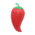 Silicone pepper spice infuser detail, creative chili shaped kitchen tool with filter holes. - Red