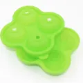 Green silicone 4-cavity ice ball mold, flexible round ice cube tray for whiskey and bar. - 4-Cavity Round Ice Ball Maker / Green
