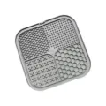 Grey square silicone pet lick mat featuring four unique textured slow feeder zones for dogs - Slow Feeder Mat-Cat Claw Style / Red