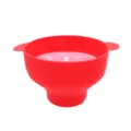 Gran bol de palomitas de silicona plegable con asas y tapa apto para microondas. - Con asa / Rojo brillante