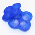 Blue Silicone 4-Cavity Ice Ball Mold, Flexible Round Ice Cube Tray Maker for Drinks - 4-Cavity Round Ice Ball Maker / Dark Blue