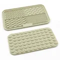 Alfombrilla de silicona para alimentacion lenta de mascotas con ventosas para perros. - Beige