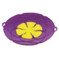 Couvercle anti-debordement en silicone pour casseroles, utile protection cuisine. - 26cm / Pièces florales violettes et jaunes