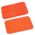 Alfombrilla de silicona naranja para mascotas con ventosas, comedero lento para perros variante. - Naranja