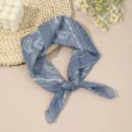 Blaues Paisleymuster Baumwolle Leinen kleines Tuch, weiches Retro Halstuch für Damen. - 1 Hellblaues Paisley