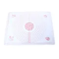 Large silicone kneading mat with measurement scales for baking and pastry preparation. - 50*40cm / White