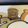 Anello retrattile creativo placcato oro trasformabile in bracciale con cristalli - Oro Zircone Bianco