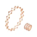 Anello in rame oro rosa telescopico 2-in-1 trasformabile in bracciale di cristallo - Oro rosa