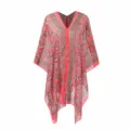 Elegant pink paisley print chiffon beach cover-up and long shawl for women summer - 96*150cm / Rose Red