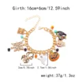 Vista detallada de la pulsera de Halloween con dijes de calabaza, fantasma y araña - Pulsera / BR24Y0441