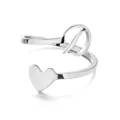 Elegant silver stainless steel heart open ring featuring a stylish initial letter D detail - Style D / Gold / Adjustable Free Size