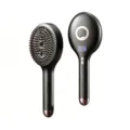 Elektrische Haarbürste Schwarz mit Spray Kopfmassager LED Display und ergonomischem Griff Alltag - Schwarz