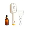 Elektrische Dampf-Massagebürste Set mit Tropfflasche und Messbecher für Kopfhaut. - Gebrochenes Weiß