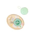 Spazzola per massaggio cuoio capelluto in silicone con corda, setole morbide per lavaggio capelli. - Verde