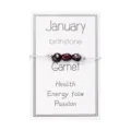 Pulsera de piedra de nacimiento de enero con tres granates irregulares - Enero - Granate / 1 Pieza