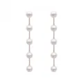 Elegant 5-pearl long tassel earrings in rose gold finish for women's stylish daily wear - Five Pearl Rose Gold Tassel (ER20Y0220)