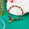 Bracciale natalizio festivo con cristalli rossi e verdi e ciondolo renna. - Stile Renna (BR24Y0513-2)