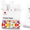 Phomemo 80mm thermal printer paper rolls, compatible M03 label printer supply. - 2-Year White Self-Adhesive (77mmx3.5m)