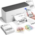 Thermal label printer for shipping e-commerce, Bluetooth wireless thermal sticker printer. - Bluetooth Version - 241-BT White Black (Includes 10 Sheets 4*6 Shipping Labels)