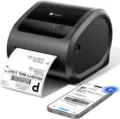 Phomemo wireless thermal shipping label printer, Bluetooth label maker for small business. - Bluetooth Version D520-BT Grey & Black (Incl. 30 Sheets of 4*6 Shipping Labels)