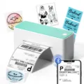 Bluetooth thermal shipping label printer for small business and package express delivery. - Bluetooth Version 241-BT White & Green (Includes 10 Sheets of 4*6 Shipping Labels)