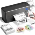 Bluetooth thermal label printer for shipping, high speed wireless express sticker maker machine - Bluetooth Version - 241-BT Black Gray (Includes 10 Sheets 4*6 Shipping Labels)