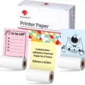 Phomemo 53mm thermal printer paper rolls, colorful non-adhesive paper for mini printers. - Non-Adhesive Pink, Yellow, Blue - 53mm * 6.5m