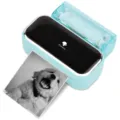 Tragbarer kabelloser Bluetooth Thermodrucker Mini Fotodrucker Hellblau Ausfuehrung - Breitformat-Drucker (Inklusive Einer Rolle Druckerpapier) / Grün