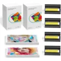 Compatible photo paper and ink cartridge set 6 inch 80 sheets for mini photo printers - 6-Inch Set (4 Ribbons + 160 Sheets)
