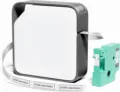 Portable Bluetooth label maker machine with green tape cartridge for home office organization. - White and Black (Includes Ribbon)