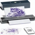 Phomemo TP81 portable tattoo printer, bluetooth thermal transfer stencil machine for artists. - With 10 Sheets of Consumables / Black
