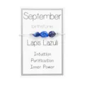 Pulsera de piedra de nacimiento de septiembre con tres piedras de lapislázuli irregulares - Septiembre-Lapislázuli / 1 Pieza