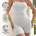 Body modellante senza cuciture da donna, guaina contenitiva pancia e fianchi push up. - Taglia S / Bianco