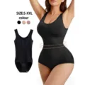 Black seamless body shaper shapewear bodysuit tummy control waist trainer S to XXL size. - S / Black