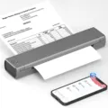 Portable A4 thermal printer, mini wireless bluetooth mobile printer for office and study documents. - A4 Version-210mm / Gray