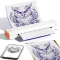 Portable mini thermal printer for tattoo and office use, compact A4 size printing device. - Tattoo Version - 210mm / Orange and White