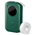Portable mini thermal bluetooth label printer in dark green with sticker roll included - D30 English Edition / Includes 1 Roll of Print Paper / Dark Green