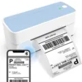 Portable bluetooth thermal shipping label printer wireless barcode printer for business - PM-241-BT Bluetooth Edition / Light Blue