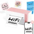 Phomemo bluetooth thermal label printer, pink and white wireless mini sticker maker machine. - PM-344-WF WiFi Edition / Pink White